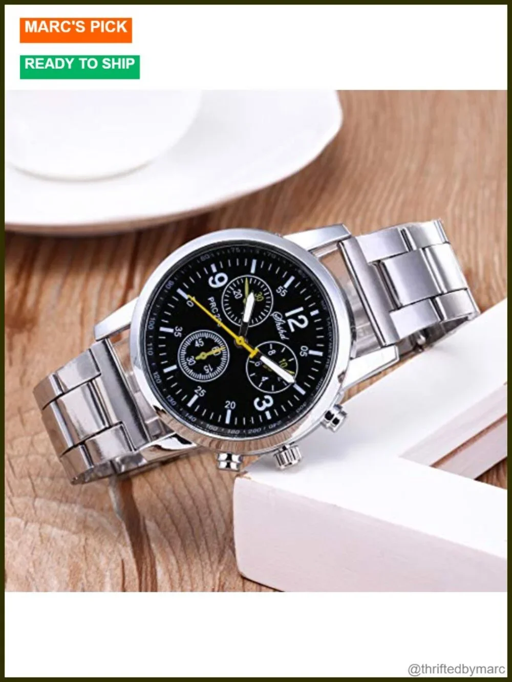 Stainless Steel Analog Quartz Watch for Business Casual